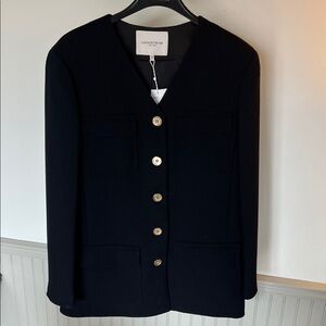 Lafayette 148 New York Black Button-Front Blazer